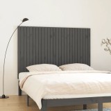 VidaXL Tăblie de pat pentru perete, gri, 166x3x110 cm, lemn masiv pin