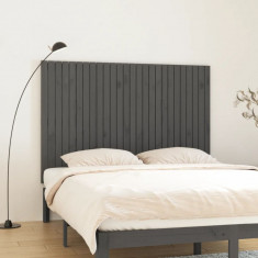 vidaXL Tăblie de pat pentru perete, gri, 166x3x110 cm, lemn masiv pin