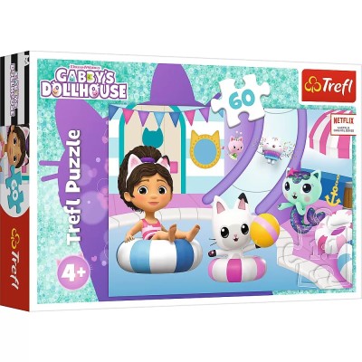 Puzzle Trefl 60 Gabbys Dollhouse Gabby La Piscina foto