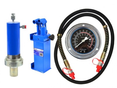 Kit pentru presa 30T, pompa rapida si manometru, Geko G02004 foto