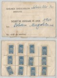 Romania, Tichet de cotizare Uniunea Sindicatelor Salariatilor din Invatamant, 1950