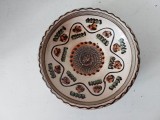Farfurie ceramica veche, Horezu, bol, 17cm diametru