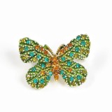 Brosa martisor fluture cu pietre verzi