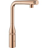 Baterie de bucatarie Essence Smartcontrol 31615DA0, 3/8&amp;#039;&amp;#039;, pipa inalta, tip L, dus extractabil, warm sunset