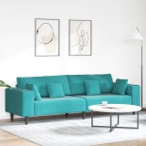 vidaXL Canapea din catifea cu pernă cu pernă Turcoaz 208 cm Catifea