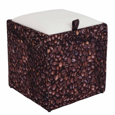 TABURET BOX - PRINT - CORP CAFEA/CAPAC IMITATIE PIELE DIVERSE CULORI - Visiniu 21902
