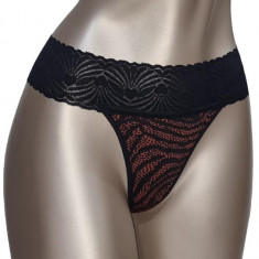 Chiloti tanga animal print negru