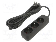 Prelungitor alimentare LANBERG 3m 3 prize 10A negru