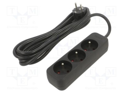 Prelungitor alimentare LANBERG 3m 3 prize 10A negru foto