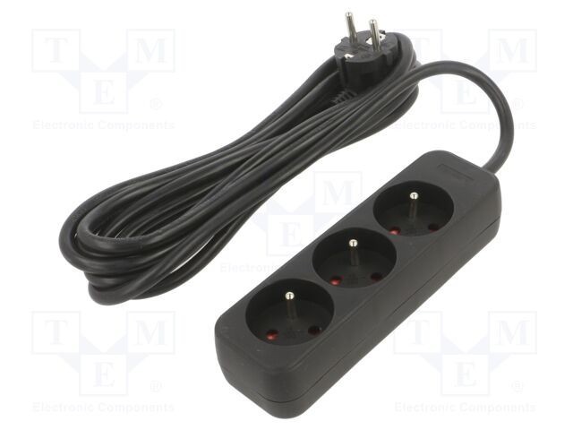 Prelungitor alimentare LANBERG 3m 3 prize 10A negru
