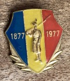 QW9 N9 44 - insigna - tematica istorie - o suta de ani de la dobandirea independentei - 1877 - 1977