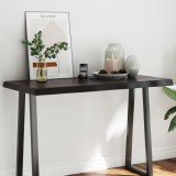 Gossi blat masa, 120x60x6 cm, gri, lemn stejar tratat contur organic
