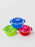 Castron cu capac, 1 Litru, din plastic, 25x14 cm, Sterk, diverse culori