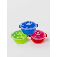 Castron cu capac, 1 Litru, din plastic, 25x14 cm, Sterk, diverse culori