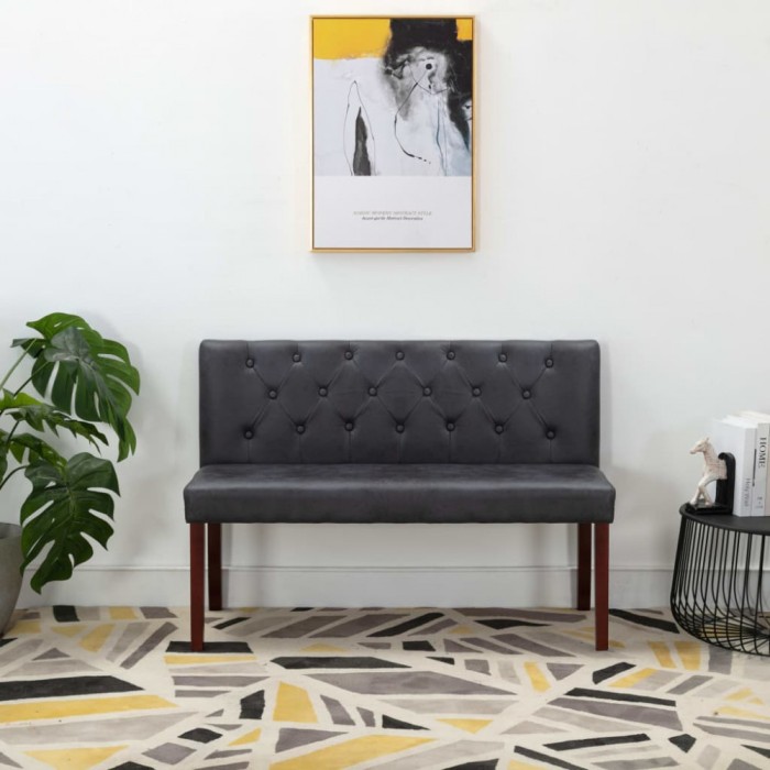vidaXL Bancă, gri, 120 cm, velur ecologic