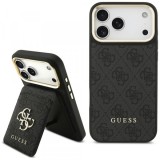 Husa MagSafe pentru Apple iPhone 17 Pro, Guess, Cardslot 4G, Neagra
