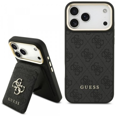 Husa MagSafe pentru Apple iPhone 17 Pro Max, Guess, Cardslot 4G, Neagra foto