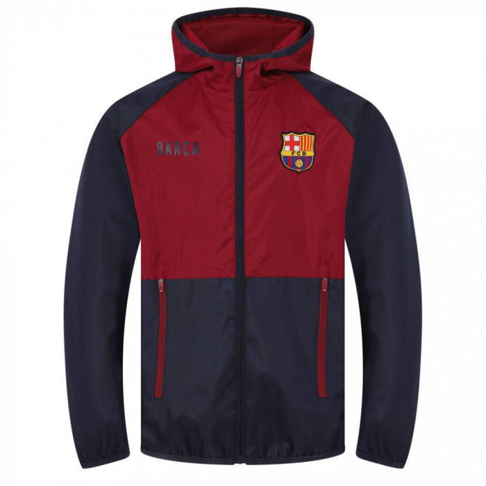 FC Barcelona geacă de bărbați cu glugă shower navy red - XXL