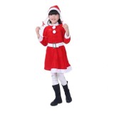 Cumpara ieftin Rochita Craciunita Catifea Copii 3-5 Ani, 6-9 Ani, 10-12 Ani - Costum Craciun Fetite cu Caciula, Ideal Sarbatori Iarna