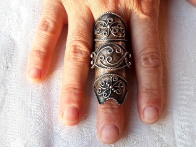 argint INEL MASIV OPULENT CLOW RING articulari MOBILE manopera EXCEPTIONALA unic foto