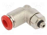 Racord push-in unghi M5 0,99&divide;20bar alamă nichelată AIGNEP