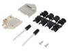 Carcasa D-Sub TE Connectivity Metal Ecranata pentru 9pin HD15pin Orientare Dreapta Fixare Surub Moletat Cablu 4-13mm Argintie UNC 4-40