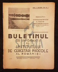 NICOLAE GAVRILESCU (DOCTOR), BULETINUL DE INFORMATII AL INSTITUTULUI DE CERCETARI PISCICOLE AL ROMANIEI, ANUL II, NUMARUL 1, IANUARIE, 1943, BUCURESTI foto