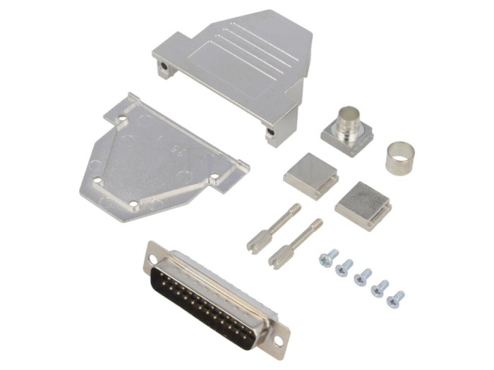 Conector D-Sub 25 pini tată, negru