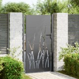 vidaXL Poartă de grădină Negru 105 x 200 cm Oțel vopsit &icirc;n pulbere