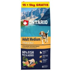 ONTARIO Adult Medium 7 Fish &amp;amp;amp; Rice 15+5kg GRATIS foto