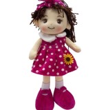 Papusa rochita ciclam cu floare canta Iepuras coconas