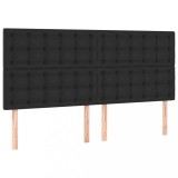 Cumpara ieftin Tablii de pat, 4 buc, negru, 100x5x78/88 cm, piele ecologica