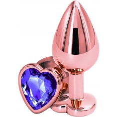 Dop Anal Brilliant Anal Plug Small, Rose Gold, Piatra Mov, Passion Labs