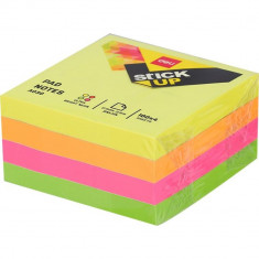 Notite Adezive, Deli Stick Up, 51x51 mm, Culori Neon, 400 Buc/Pachet, Notite Hartie cu Adeziv, Sticky Notite, Cuburi Hartie, Articole pentru Birou, No