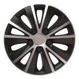 Capac roata auto Versaco Rapide 14 inch, negru argintiu, pentru jante din otel, din ABS, montaj rapid, 1 bucata, protectie impotriva murdariei si cond