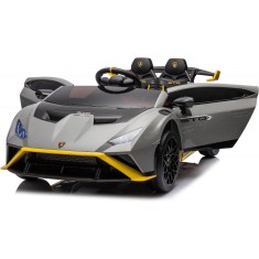 Masinuta electrica cu functie drift Lamborghini Huracan STO, putere 500W, 24V, bluetooth, gri