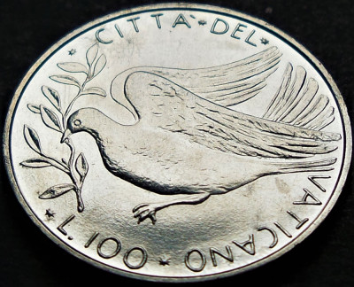Moneda 100 LIRE - VATICAN, anul 1974 * cod 5275 B = UNC - Papa Ioan Paul II-lea foto