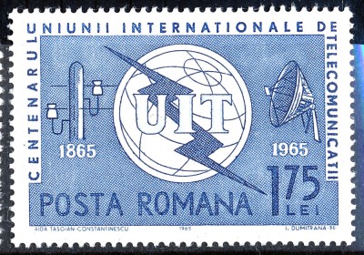 1965 LP607 Centenarul UIT MNH foto