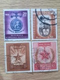 Lot 4 Timbre Romania Perioda RPR Decoratii Ordine si Medalii Maternitate Mama Eroina Stampilate - RO1