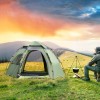 Cort camping pop-up Nybro pentru 2-3 persoane, 240x205x140 cm, verde/gri