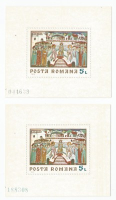 Romania, LP 731/19370, Fresce, 2 colite dantelate, dubla eroare, MNH foto