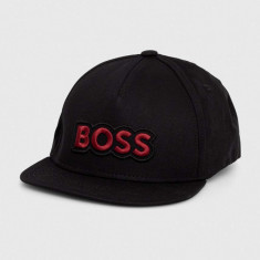 BOSS Orange șapcă de baseball din bumbac culoarea negru, cu imprimeu 50505534