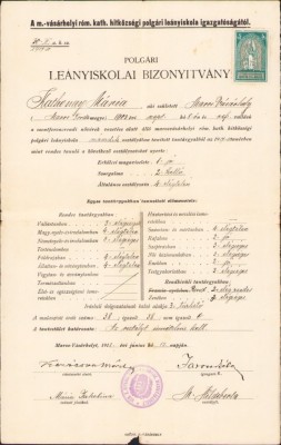 A1856 Certificat școlar, 1918, T&amp;acirc;rgu Mureș foto