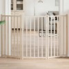 VidaXL Poartă de acces pentru c&acirc;ini pliabilă, 3 panouri, 150 cm, lemn masiv de brad 352270