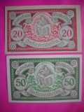HOPCT BANCNOTA NOTGELD NR 75 - ANTIESENHOFEN - SET 2 BUC -20 SI 50 HELLER 1920 -AUSTRIA-UNC