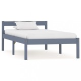 Cumpara ieftin Cadru de pat, gri, 90 x 200 cm, lemn masiv de pin