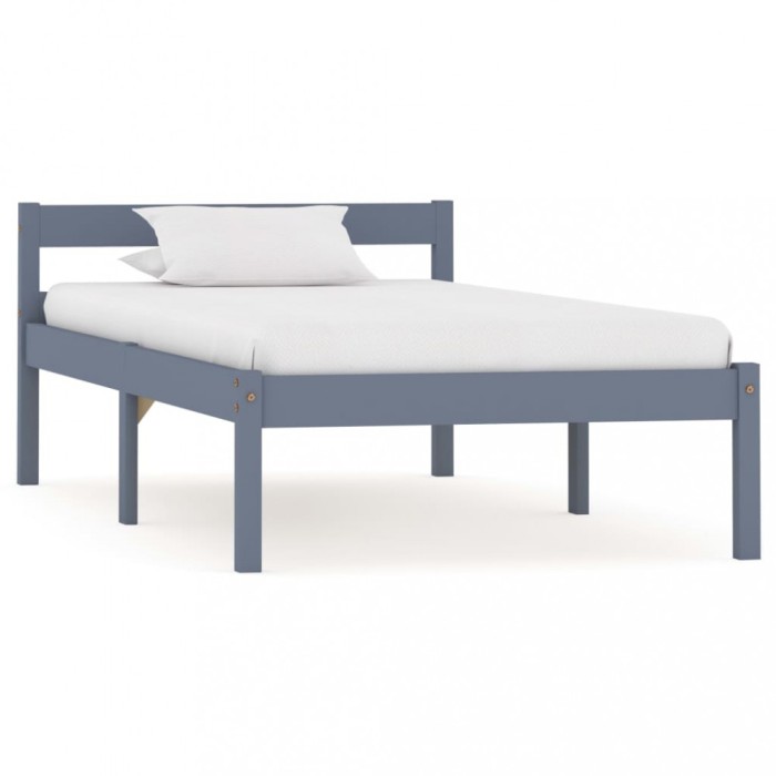 vidaXL Cadru de pat, gri, 100 x 200 cm, lemn masiv de pin