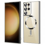 Cumpara ieftin Husa pentru Samsung Galaxy S21 Ultra 5G, Techsuit Luxury Crystal MagSafe, Silver