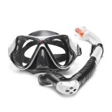 Cumpara ieftin Set scuba diving si snorkeling Aloma AM708 format din masca si tub, lentila duala, prindere GoPro, alb