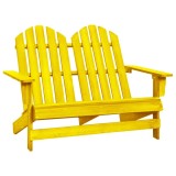 Scaun de grădină Adirondack cu 2 locuri, galben, lemn de brad